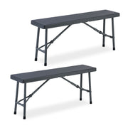 Bierbank 102cm 2er-Set Grau von Relaxdays