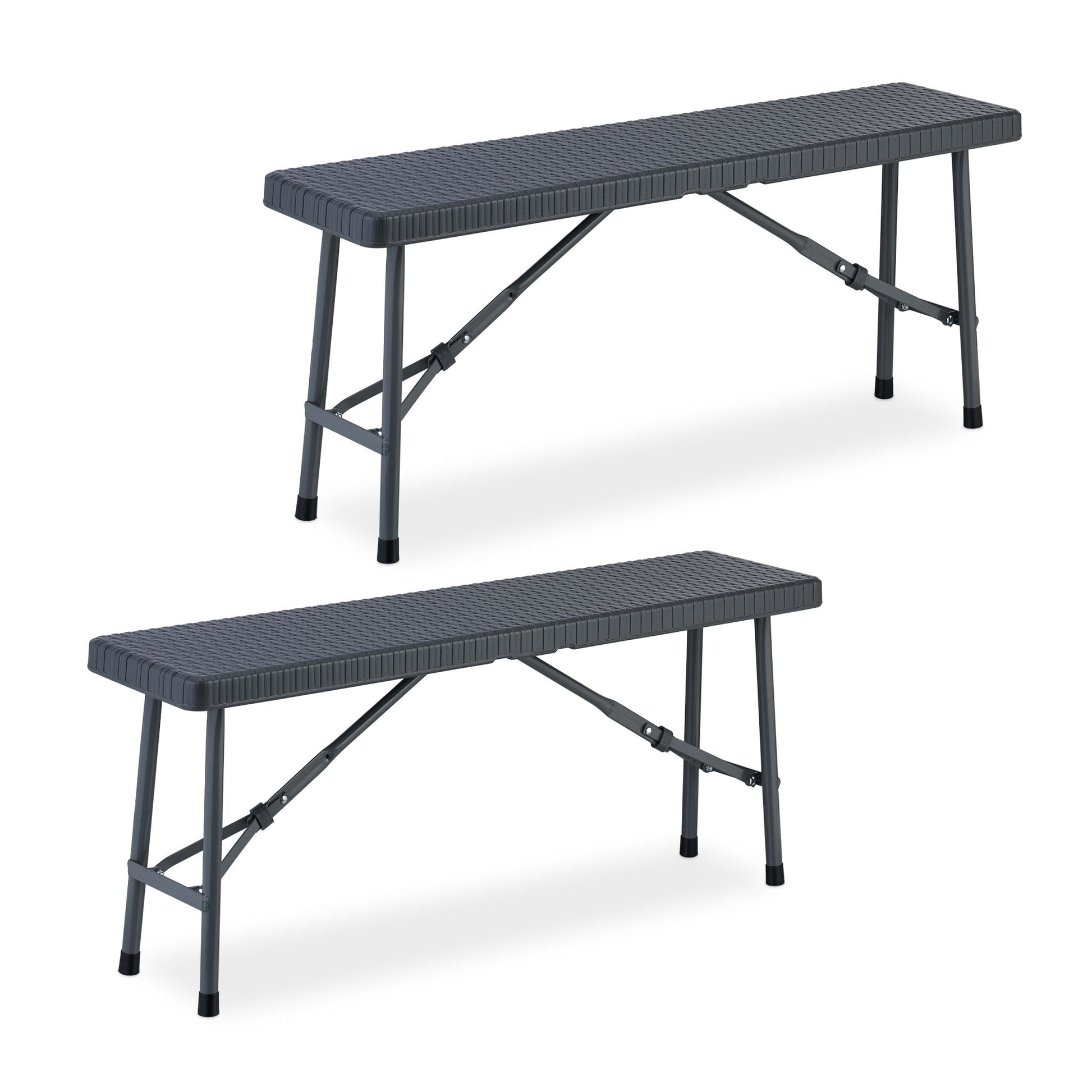 Bierbank 102cm 2er-Set Grau von Relaxdays