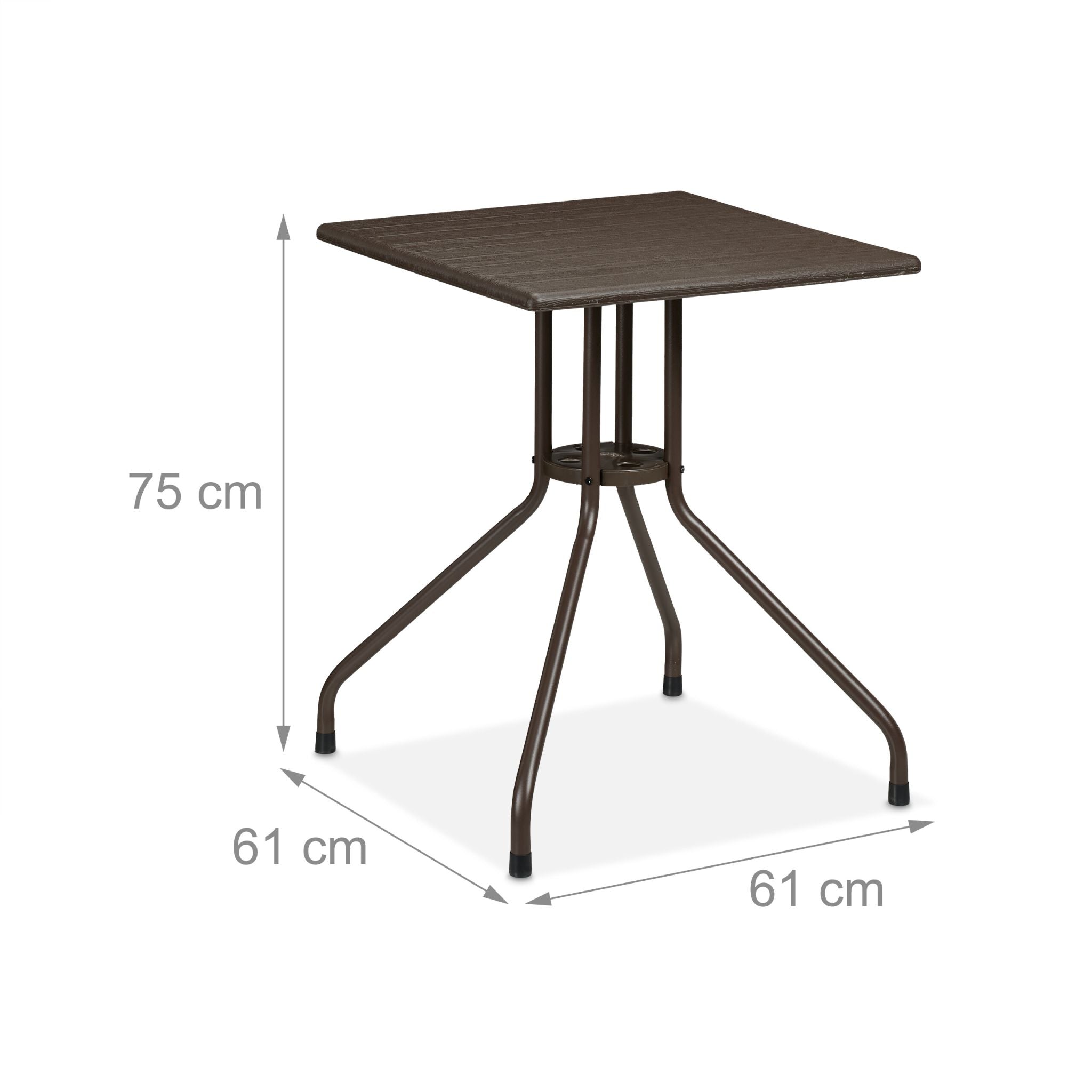 Gartentisch in brauner Holz-Optik Braun