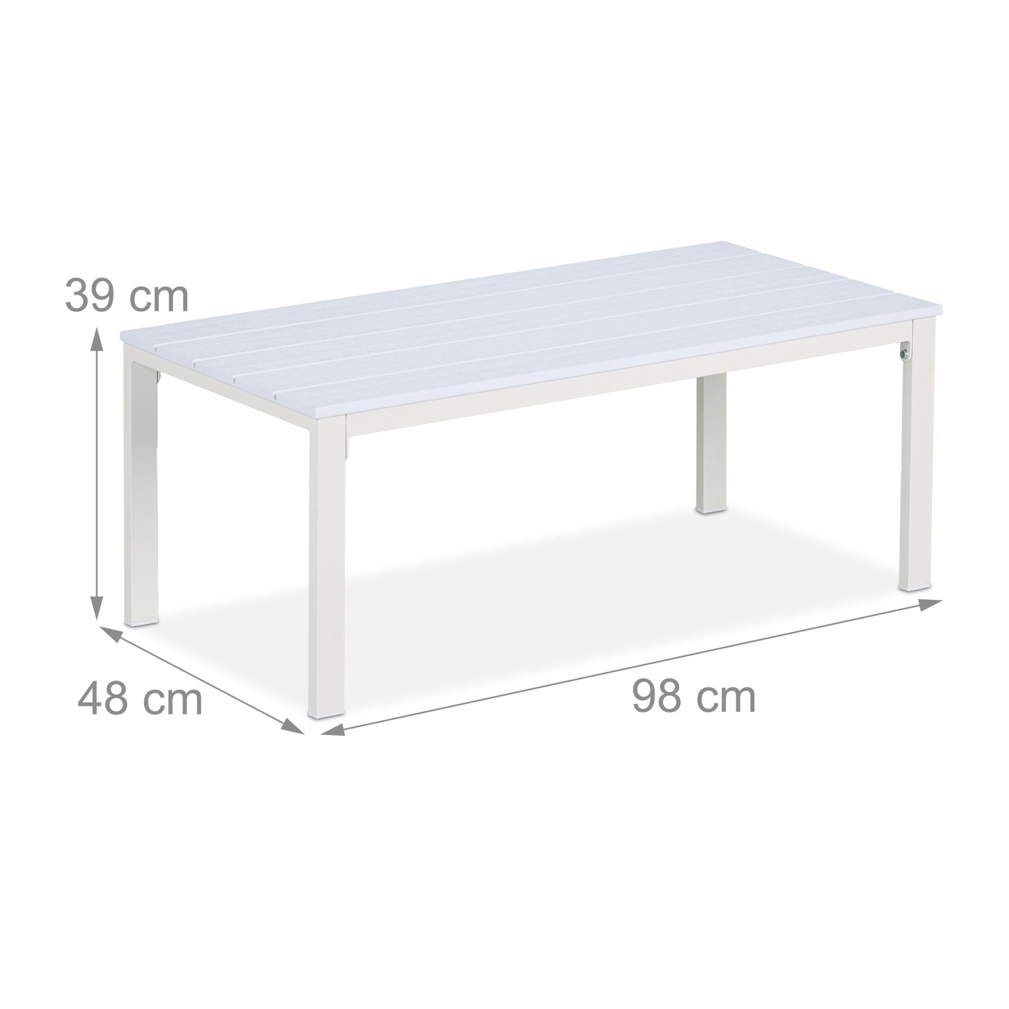 Gartentisch rechteckig Weiss
