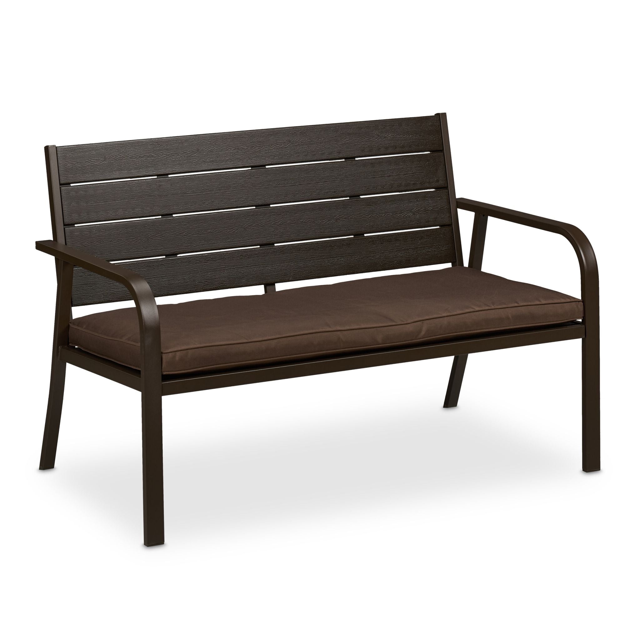 Gartenbank mit Sitzauflage Braun von Relaxdays