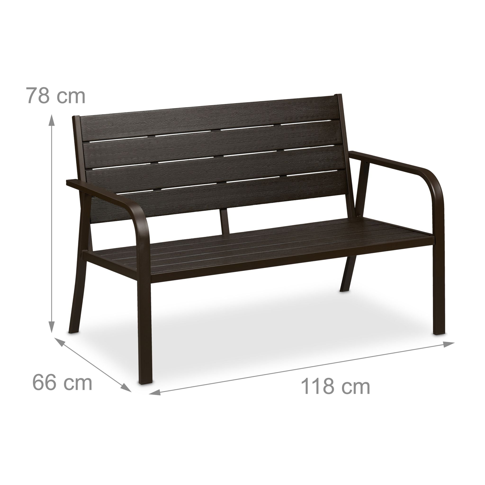 Gartenbank mit Sitzauflage Braun von Relaxdays