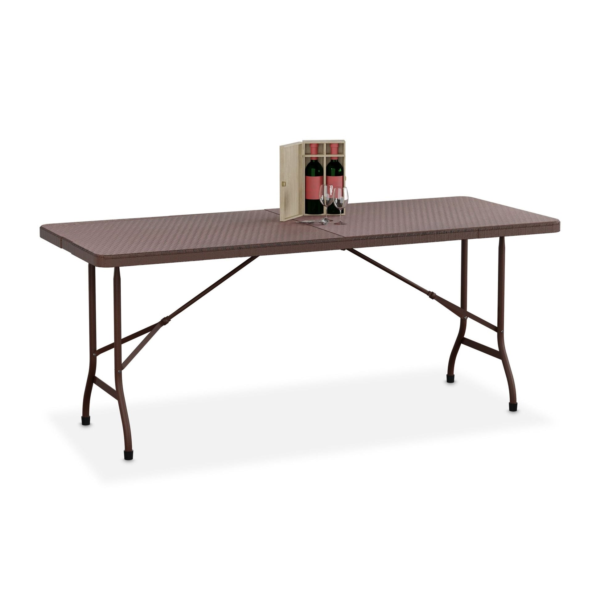 Gartentisch klappbar Braun von Relaxdays