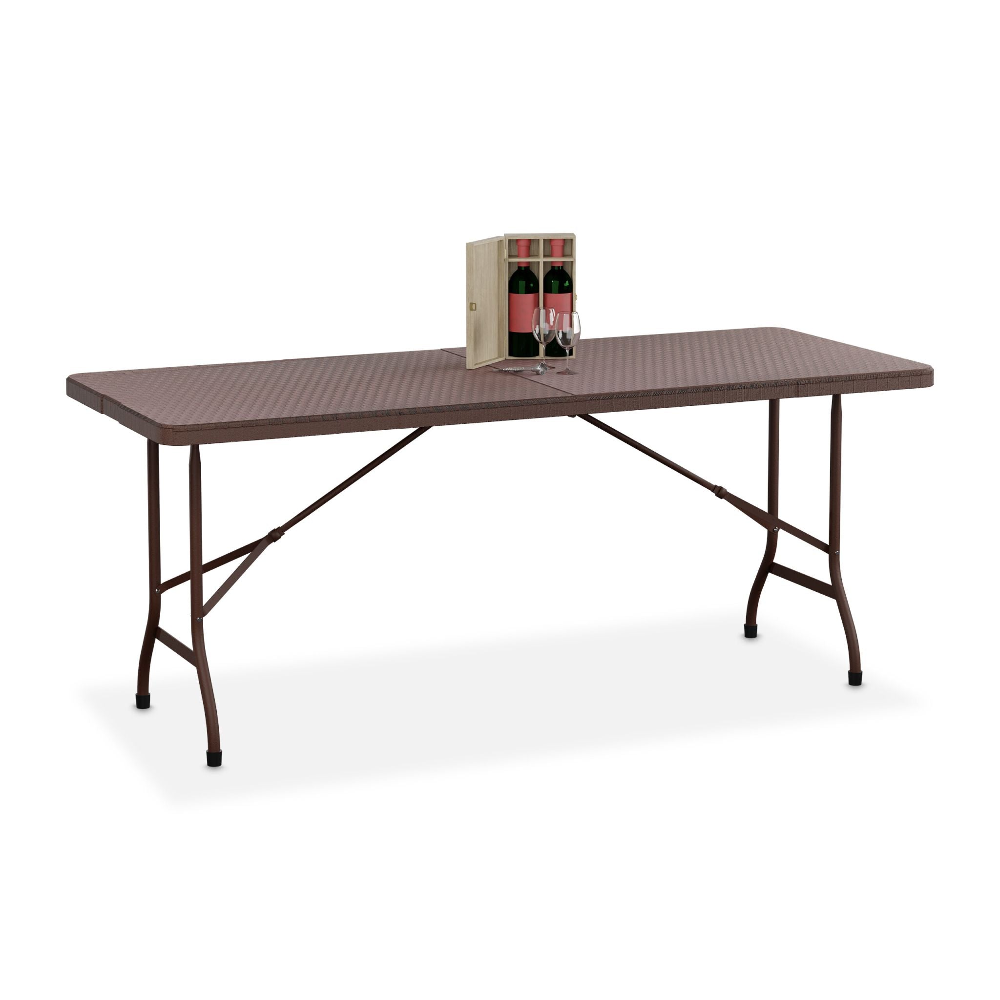 Gartentisch klappbar Braun von Relaxdays