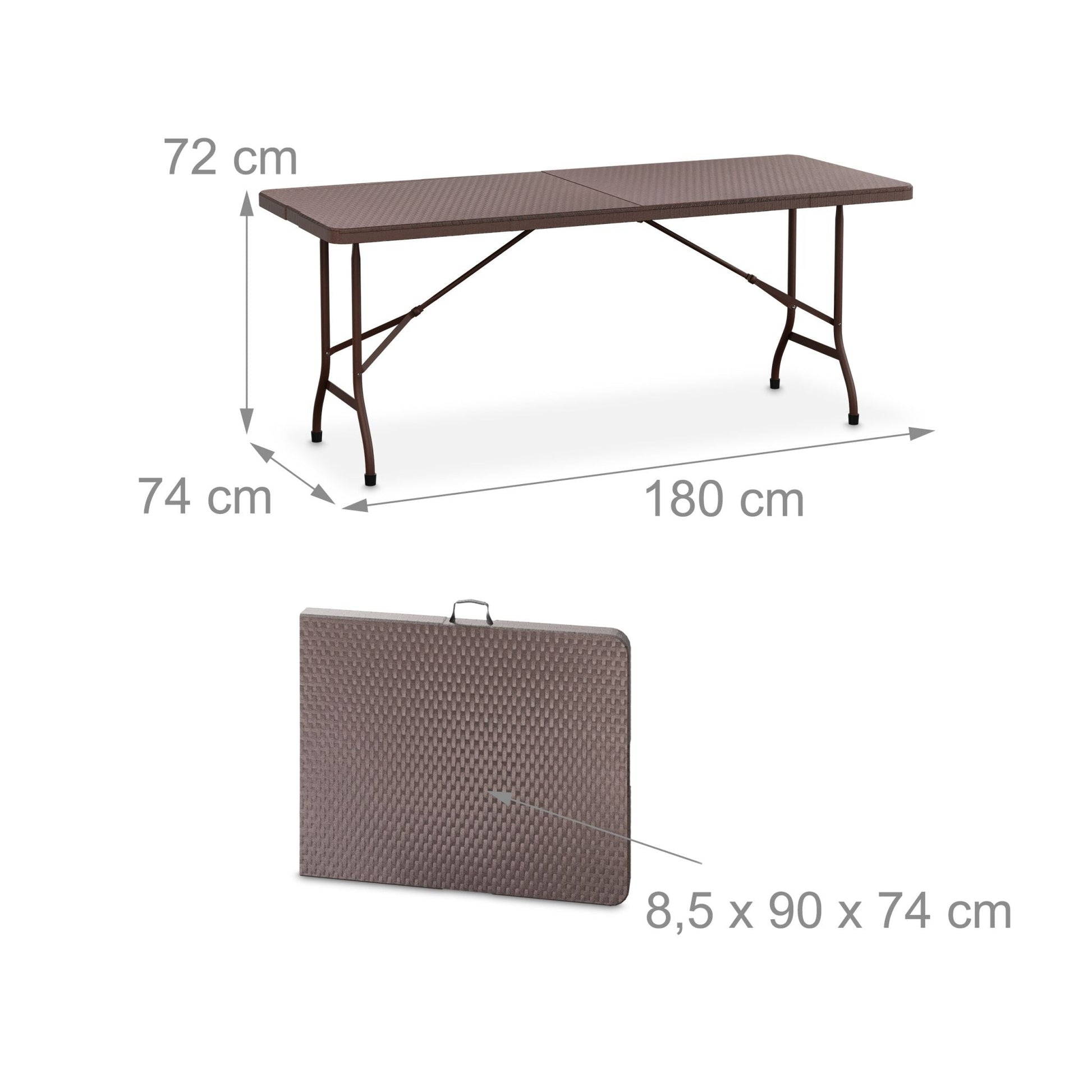 Gartentisch klappbar Braun von Relaxdays