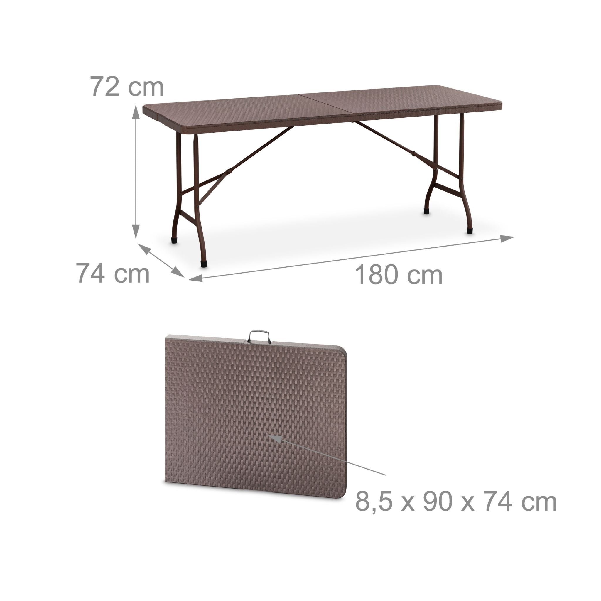 Gartentisch klappbar Braun von Relaxdays