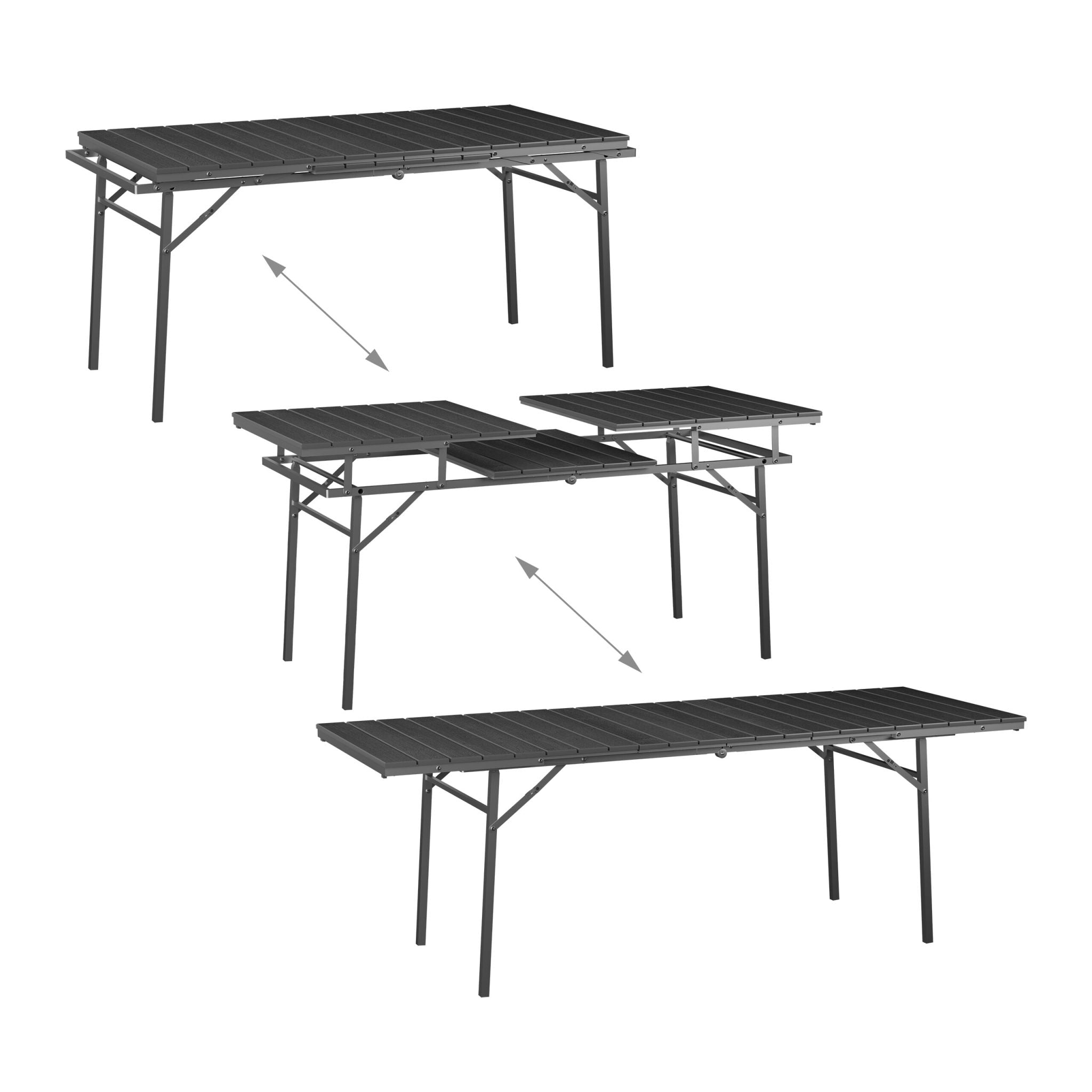 Gartentisch klappbar ziehbar Grau
