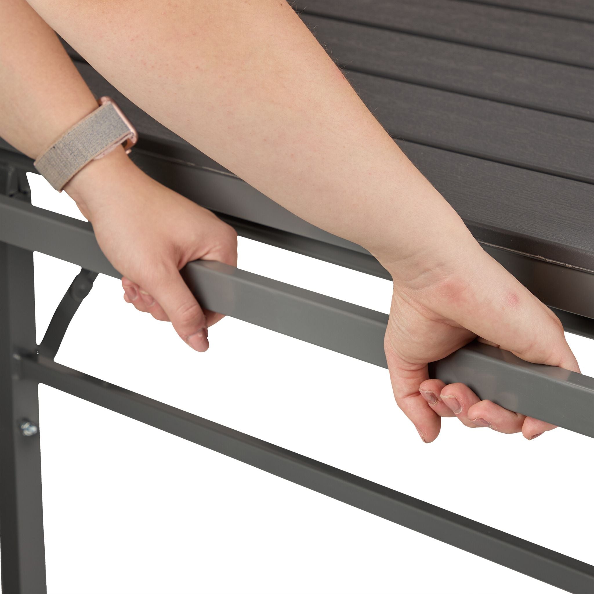 Gartentisch klappbar ziehbar Grau