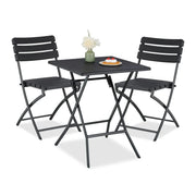 Balkonmöbel Set 3-teilig in Holzoptik Schwarz von Relaxdays