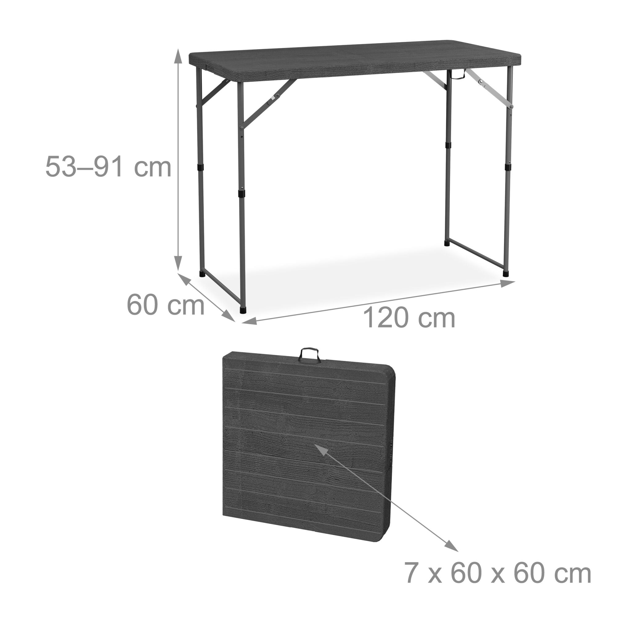 Gartentisch klappbar höhenverstellbar Grau von guteszeug.ch