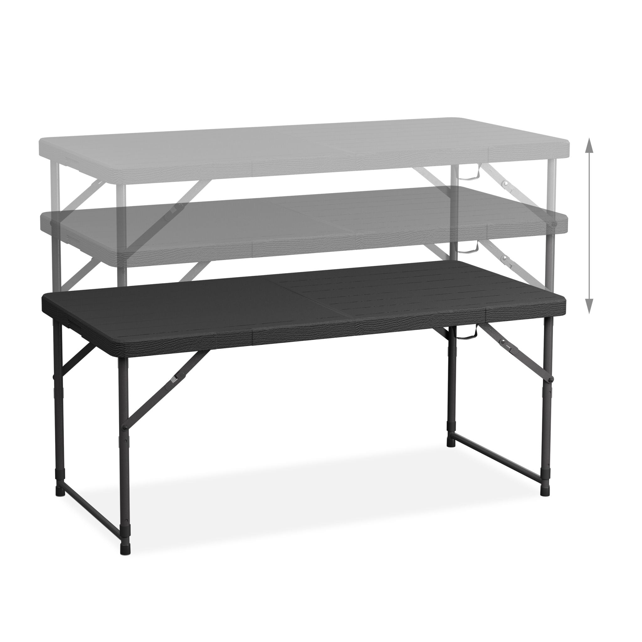 Gartentisch klappbar höhenverstellbar Schwarz von guteszeug.ch