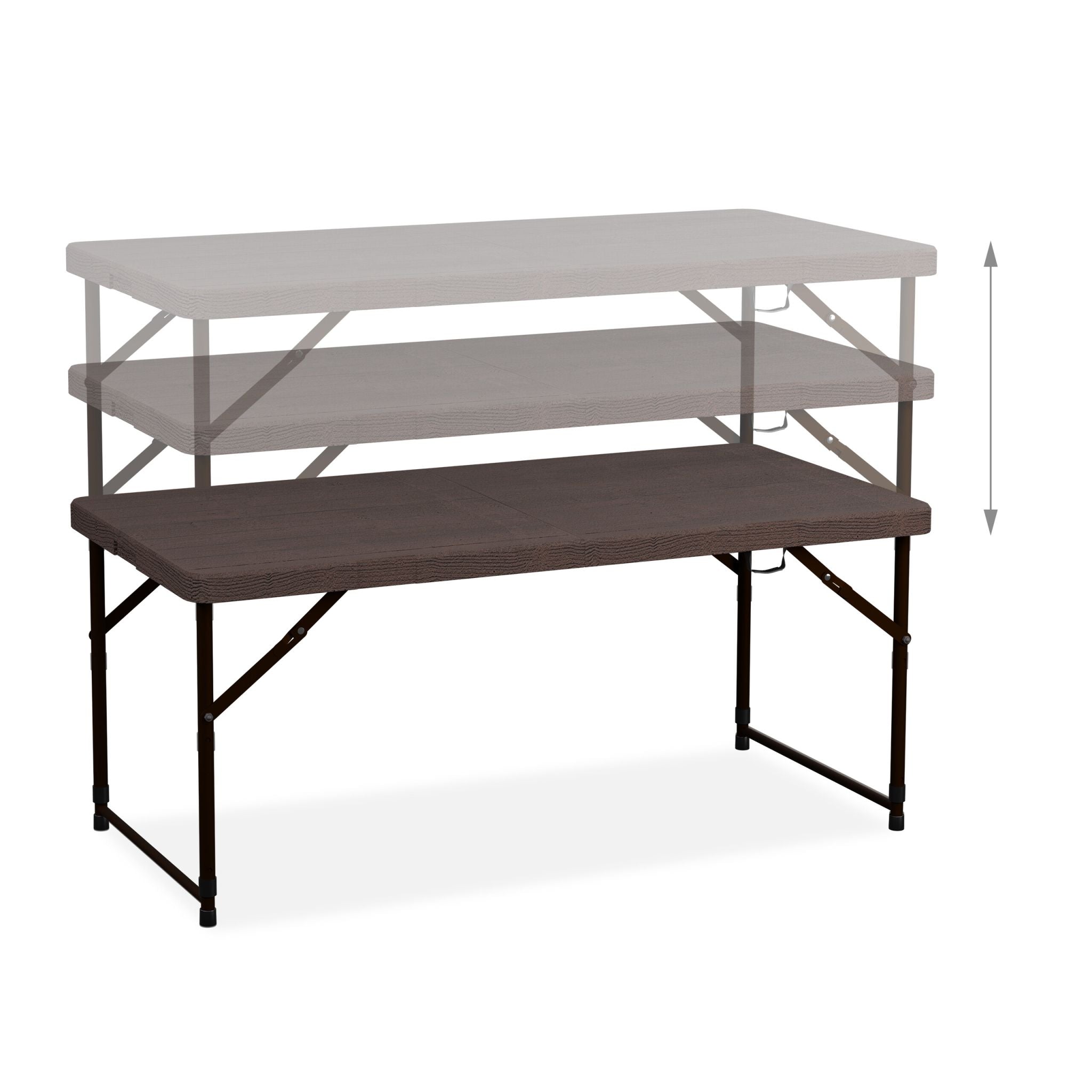 Gartentisch klappbar höhenverstellbar Braun von guteszeug.ch