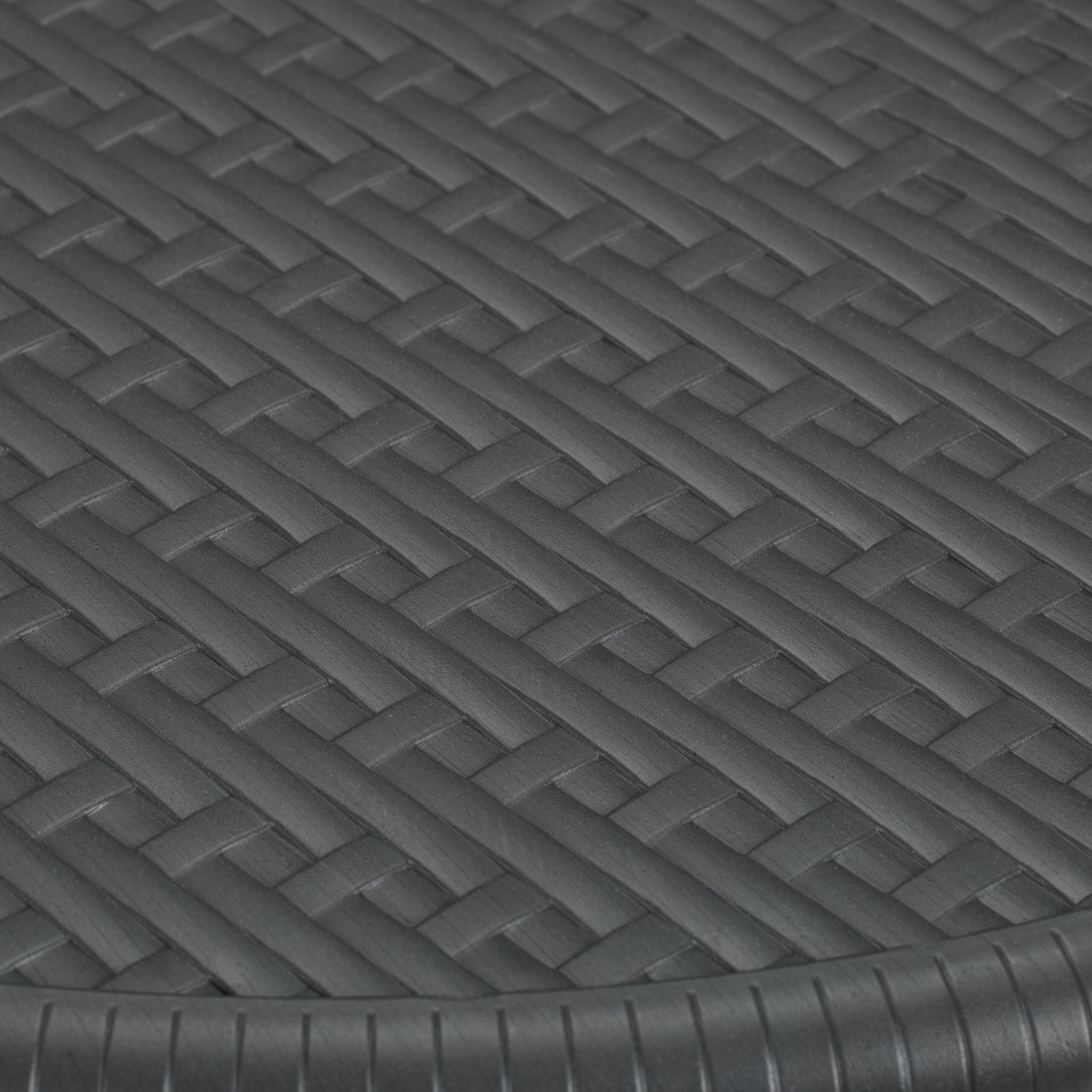 Runder Gartentisch in Rattan-Optik Grau von Relaxdays