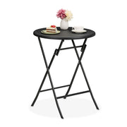 Runder Gartentisch in Rattan-Optik Schwarz von Relaxdays