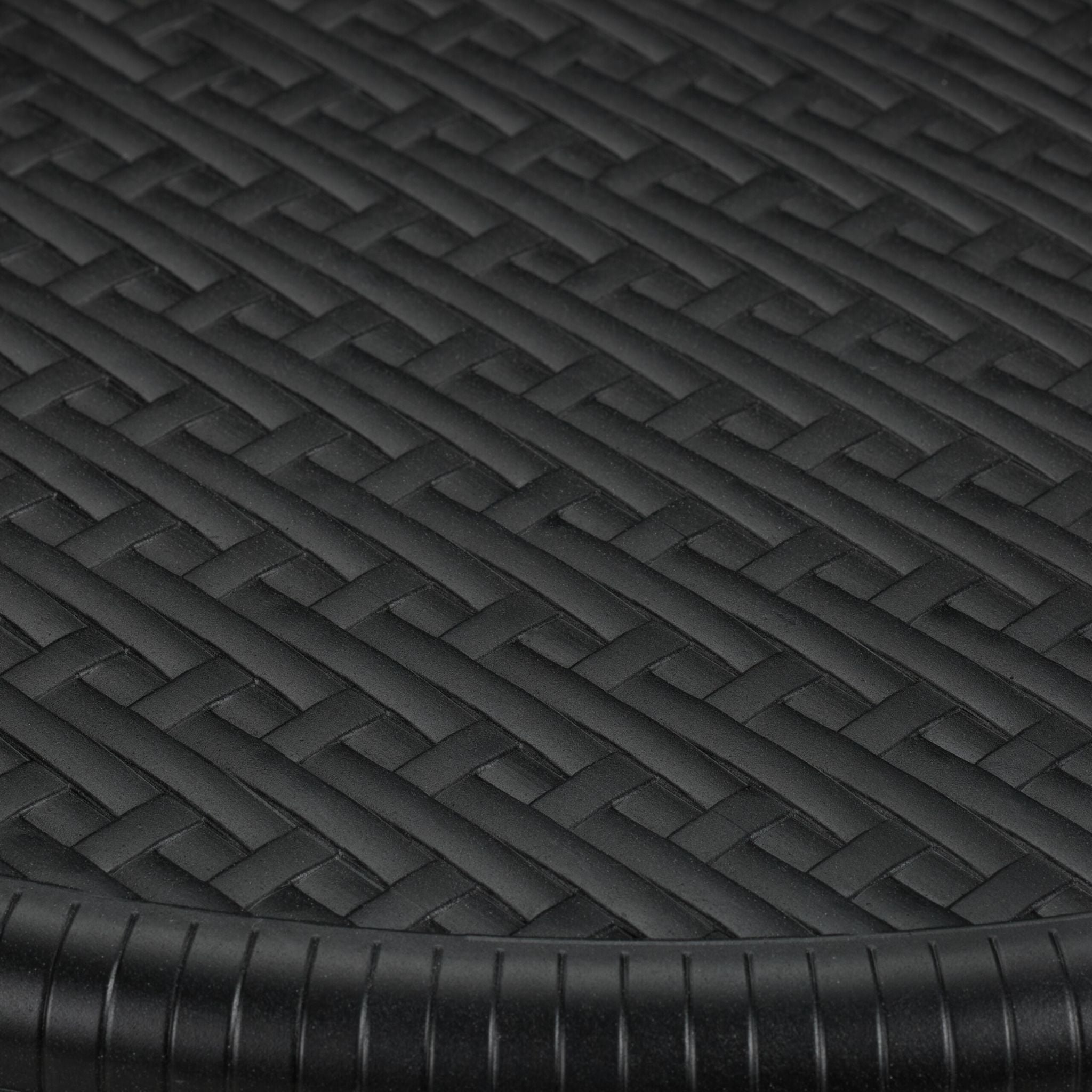 Runder Gartentisch in Rattan-Optik Schwarz von Relaxdays