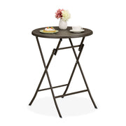 Runder Gartentisch in Rattan-Optik Braun von Relaxdays