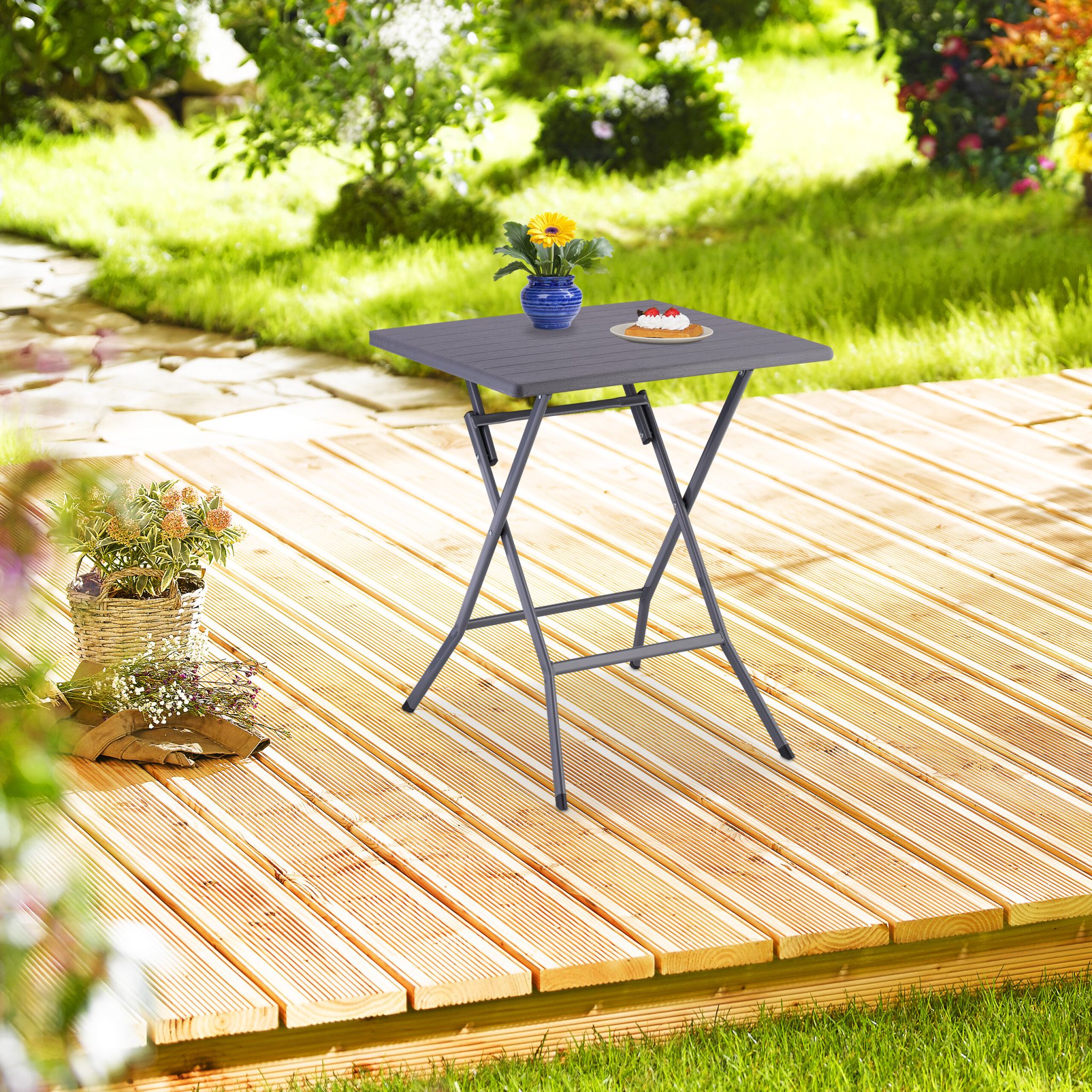 Klapptisch Grau von Relaxdays