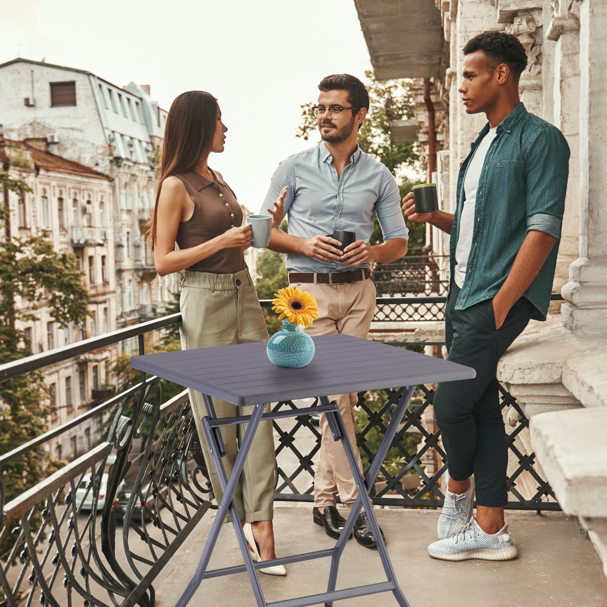 Klapptisch Grau von Relaxdays