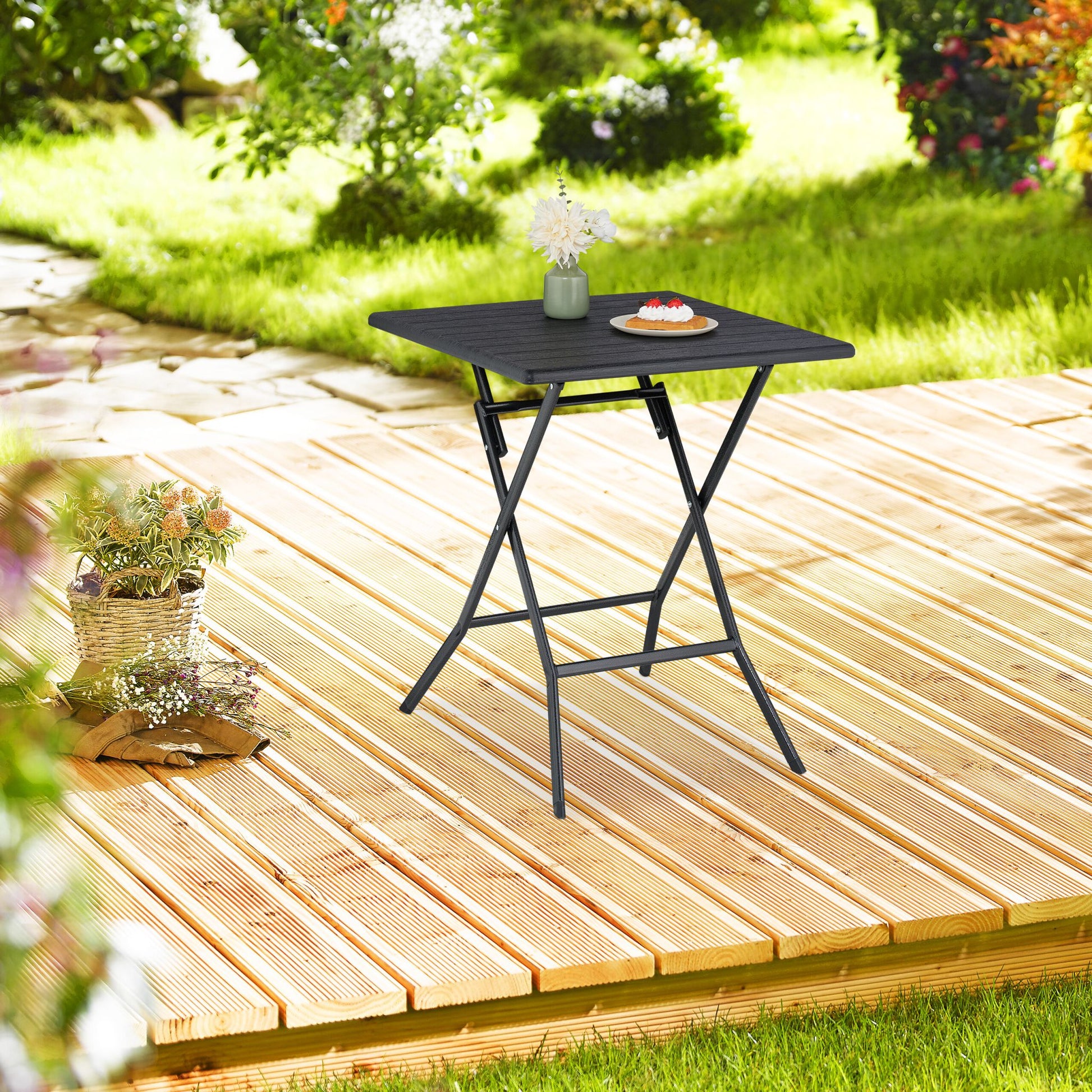 Klapptisch Schwarz von Relaxdays