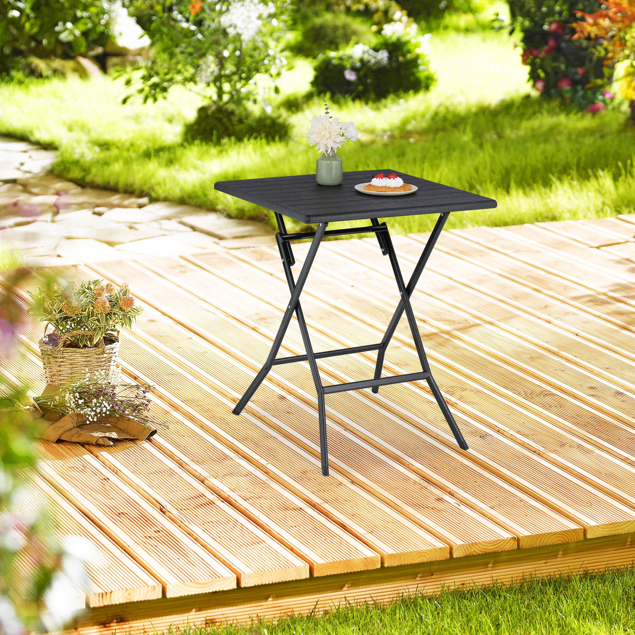 Klapptisch Schwarz von Relaxdays