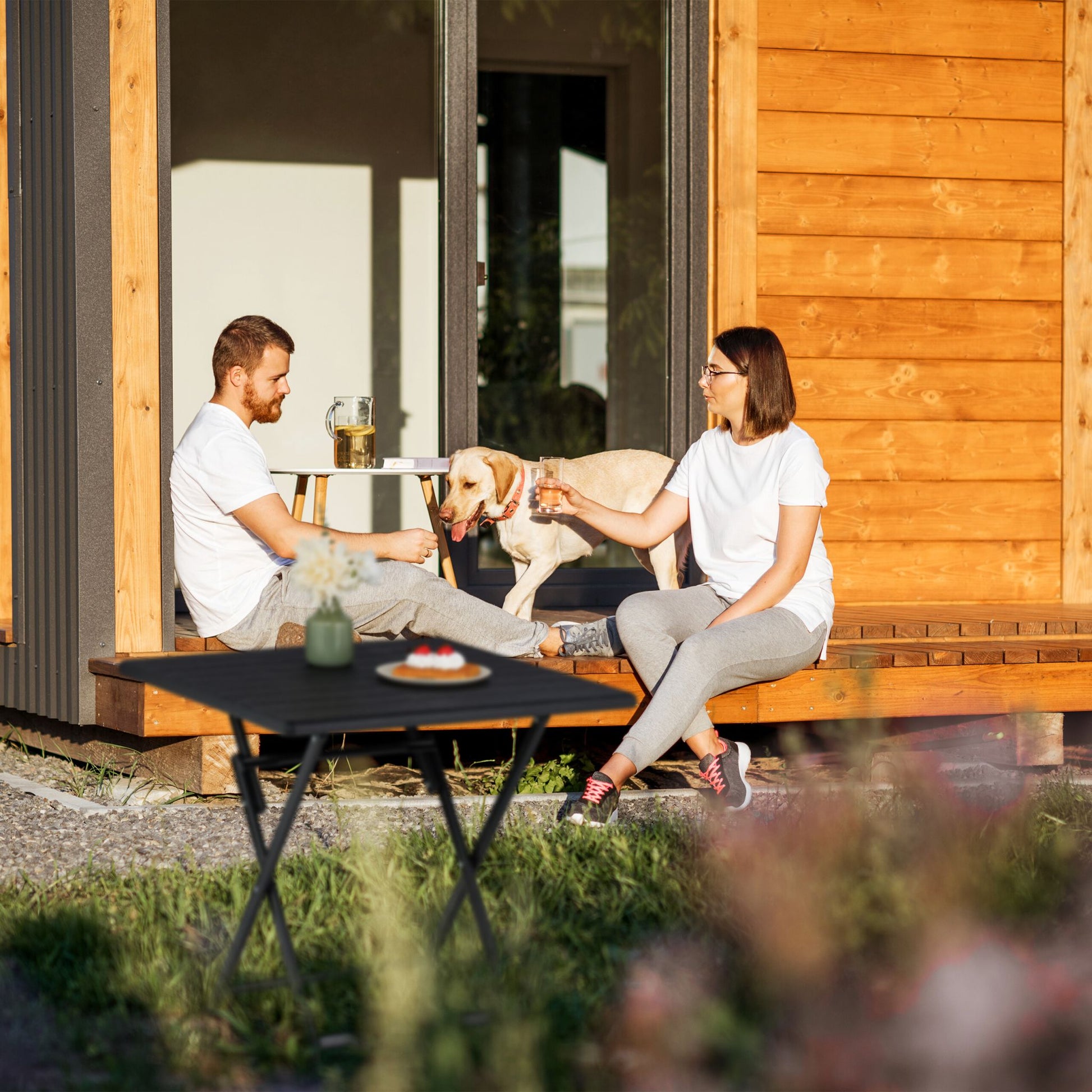 Klapptisch Schwarz von Relaxdays