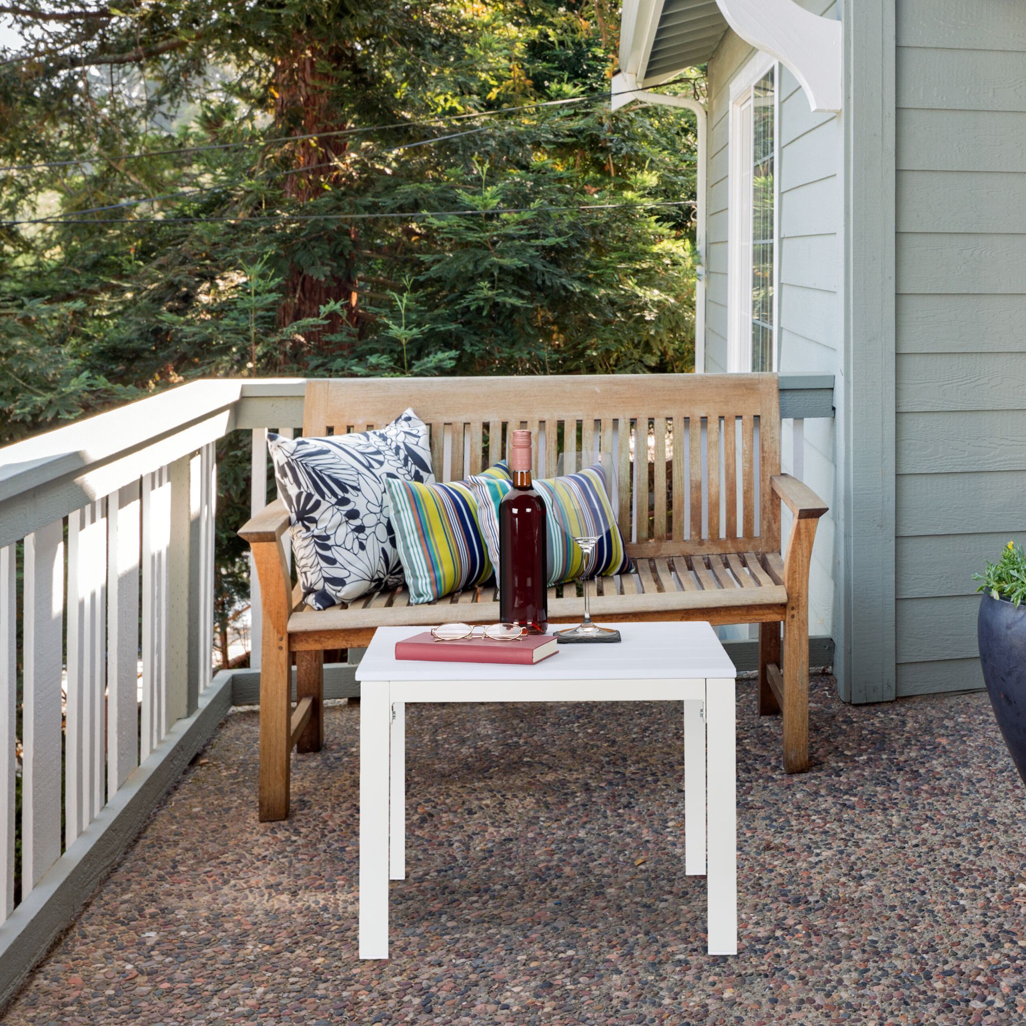 Beistelltisch Balkon Weiss von Relaxdays