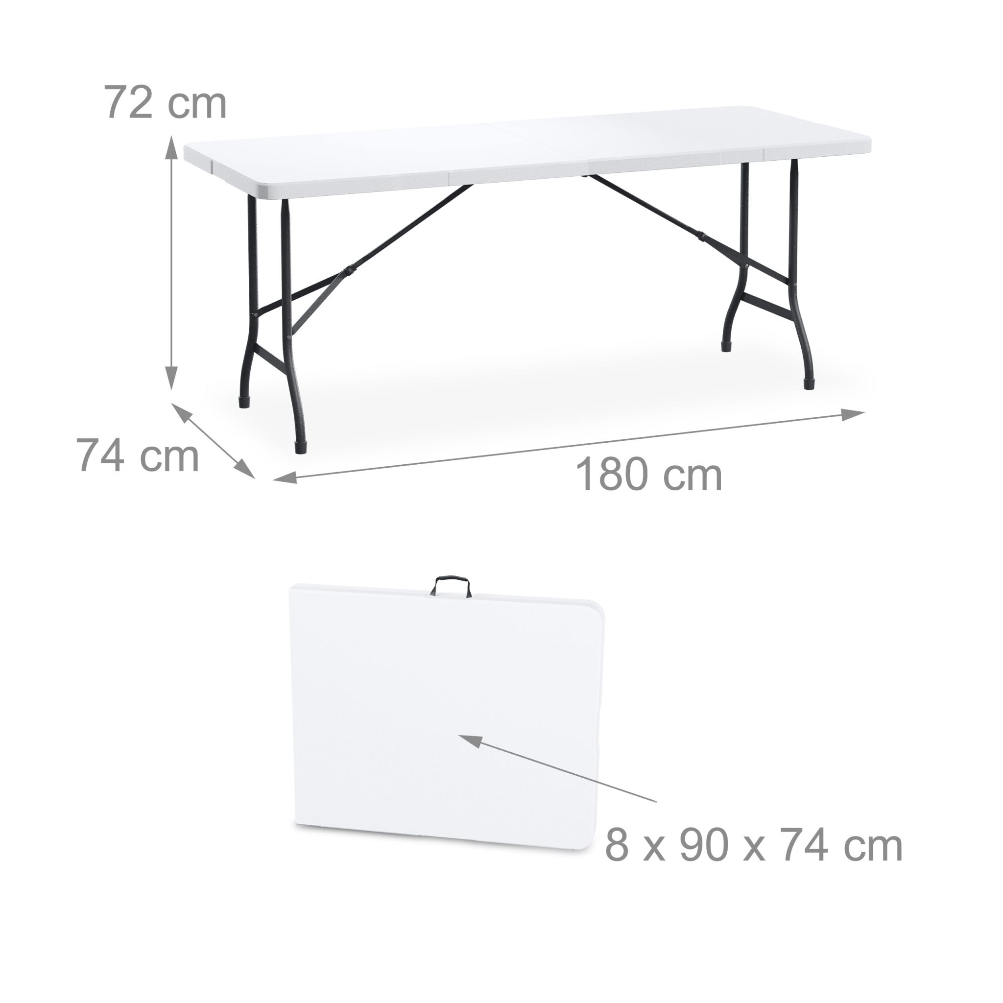 Gartentisch klappbar Anthrazit-Weiss von Relaxdays