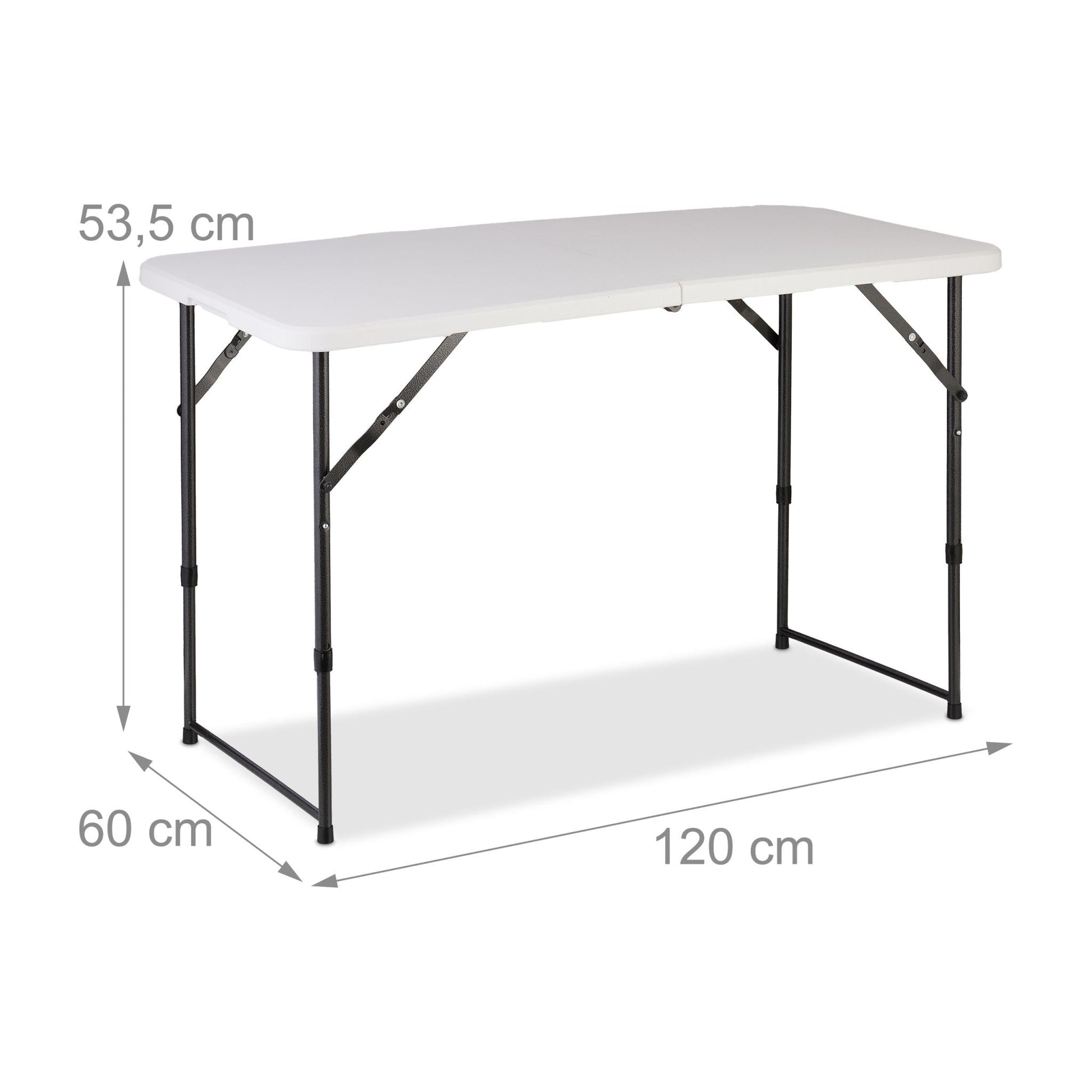 Campingtisch klappbar Weiss-Schwarz von Relaxdays