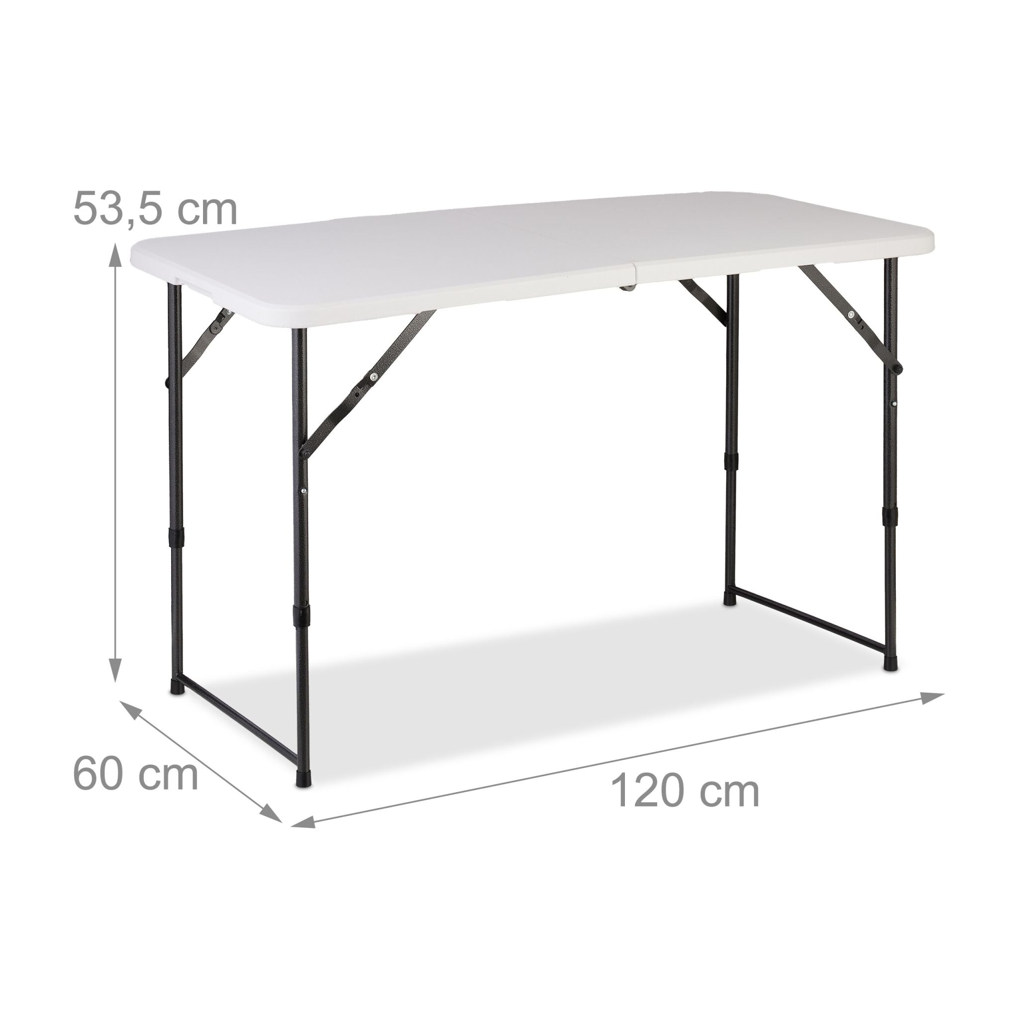 Campingtisch klappbar Weiss-Schwarz von Relaxdays