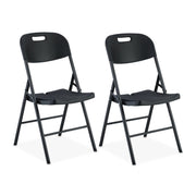 Klappstuhl für Garten 2er-Set Schwarz von Relaxdays