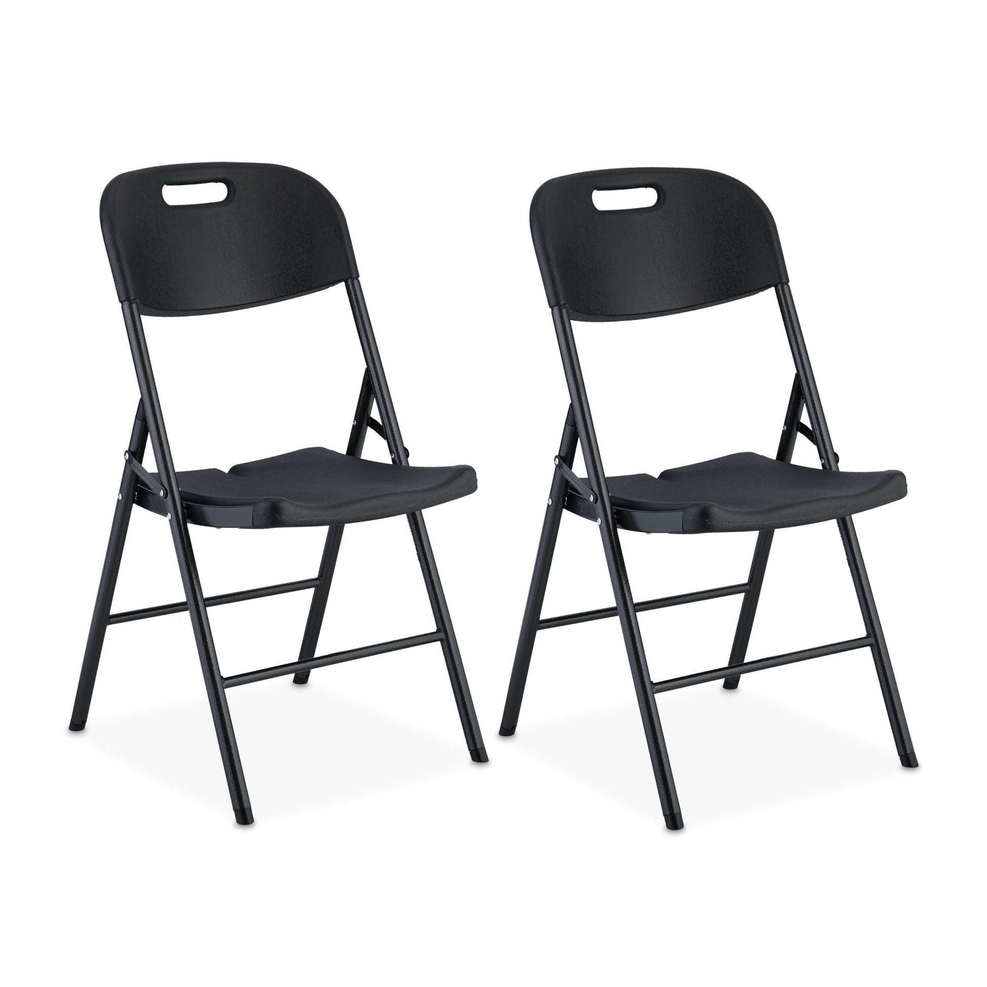 Klappstuhl für Garten 2er-Set Schwarz von Relaxdays