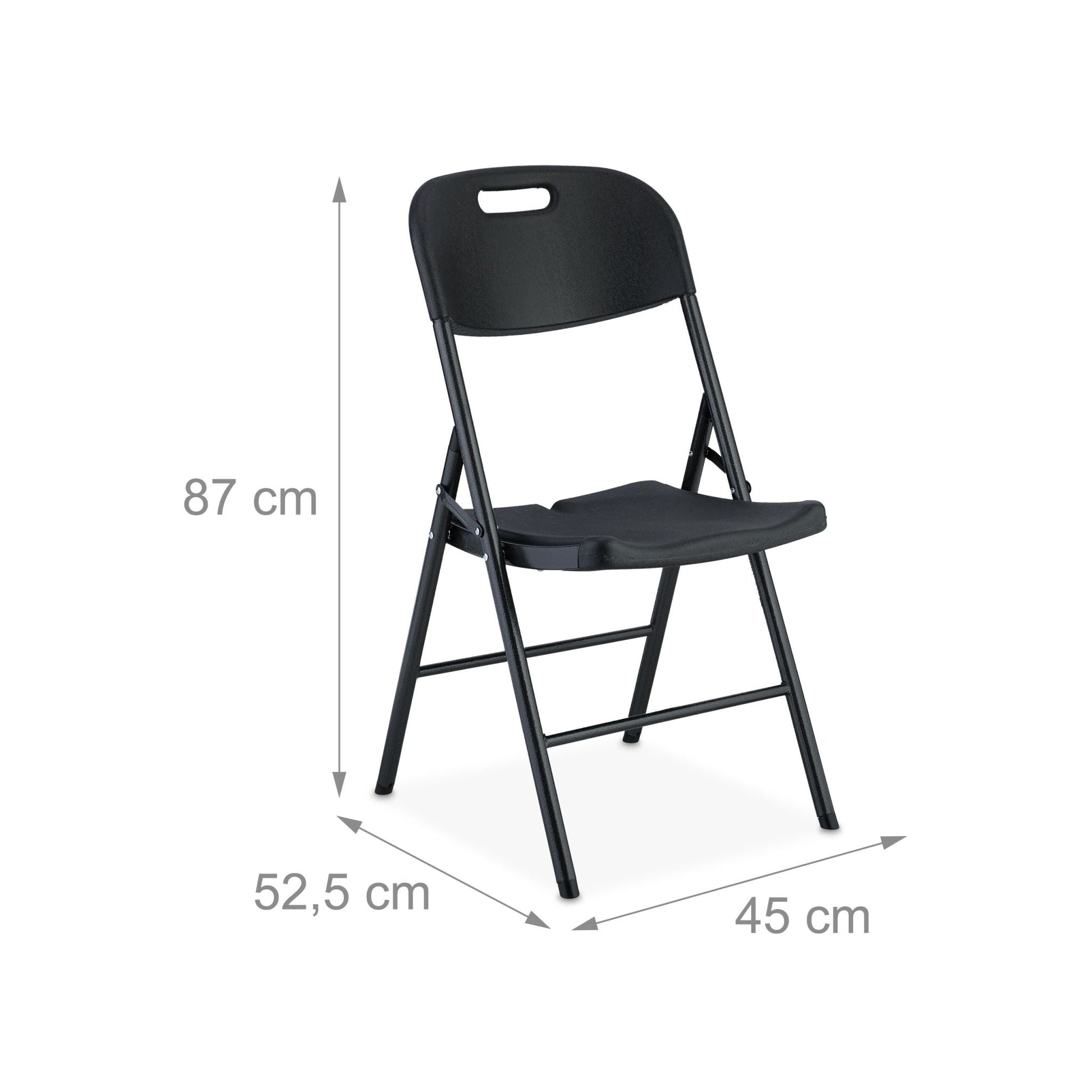 Klappstuhl für Garten 2er-Set Schwarz von Relaxdays
