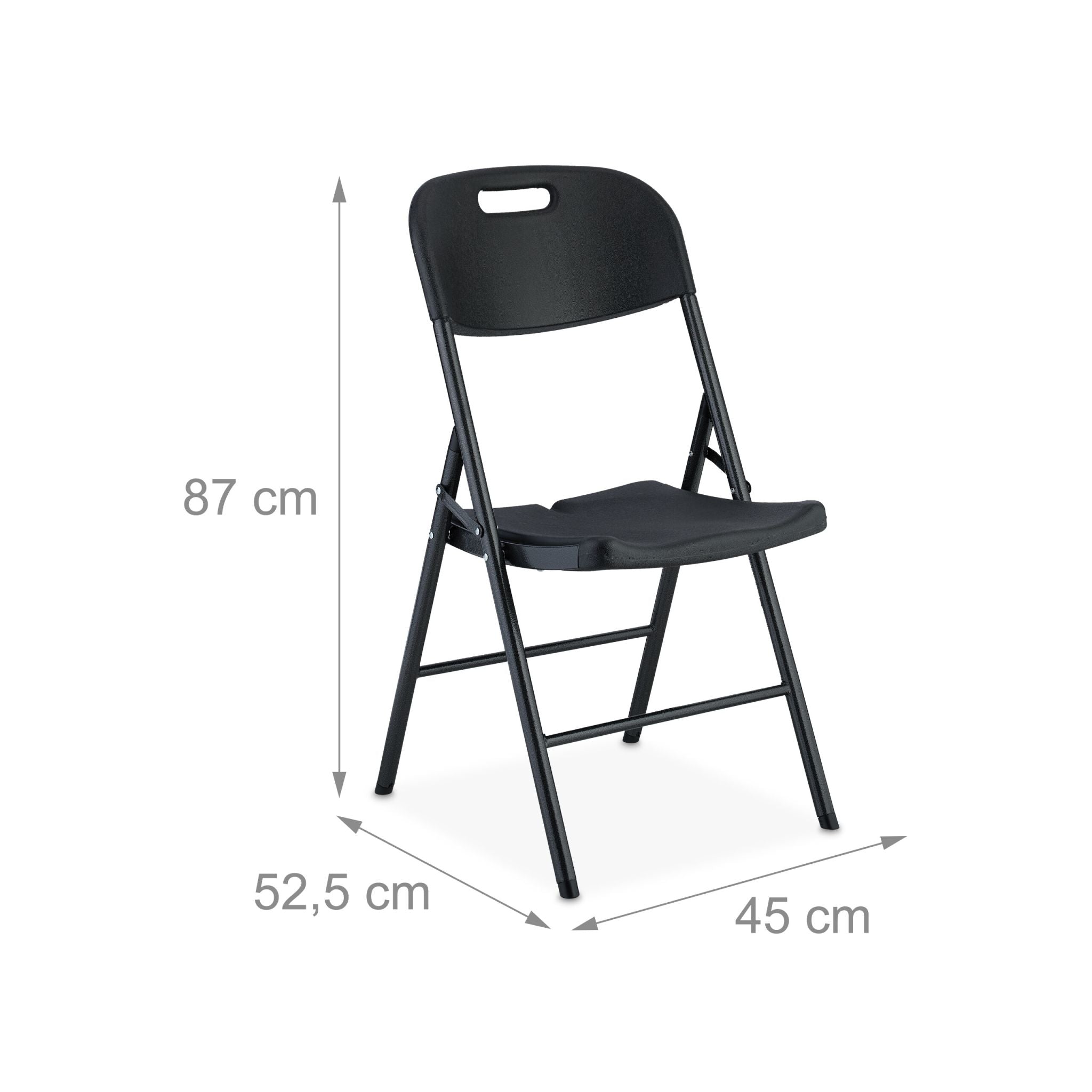 Klappstuhl für Garten 2er-Set Schwarz von Relaxdays