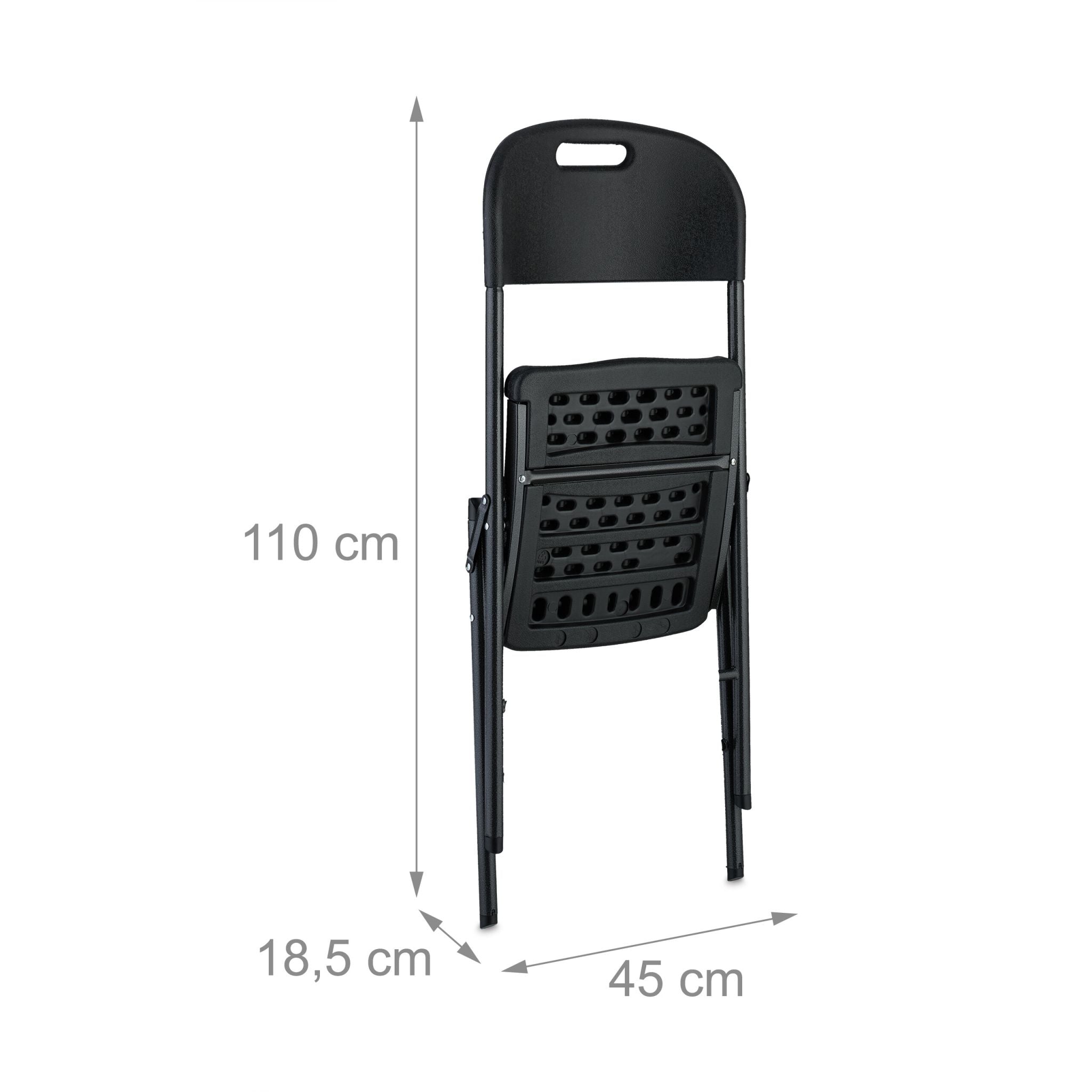 Klappstuhl für Garten 2er-Set Schwarz von Relaxdays