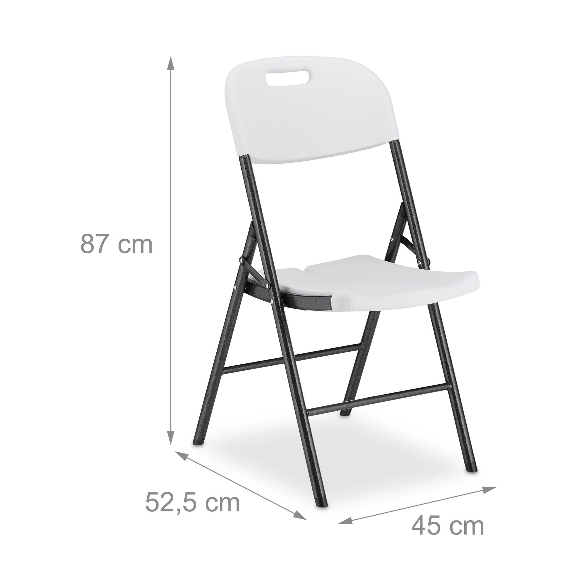 Klappstuhl für Garten 2er-Set Weiss-Schwarz von Relaxdays