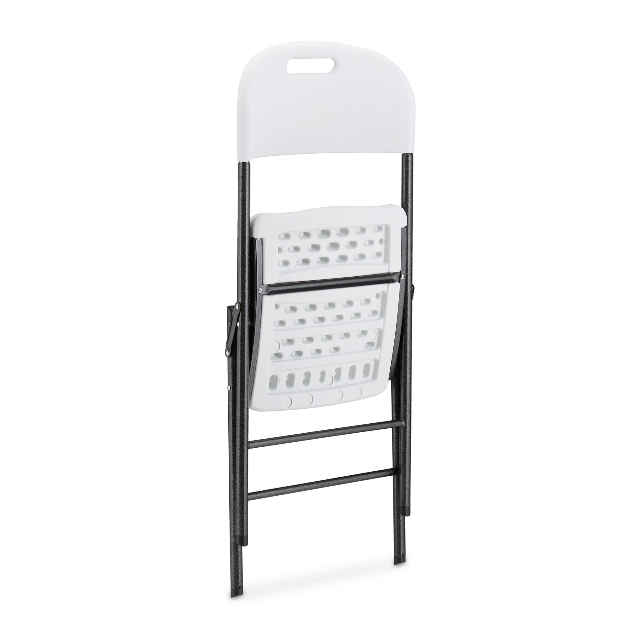 Klappstuhl für Garten 2er-Set Weiss-Schwarz von Relaxdays