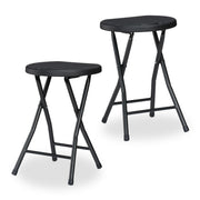 Klapphocker 2er-Set Schwarz von Relaxdays