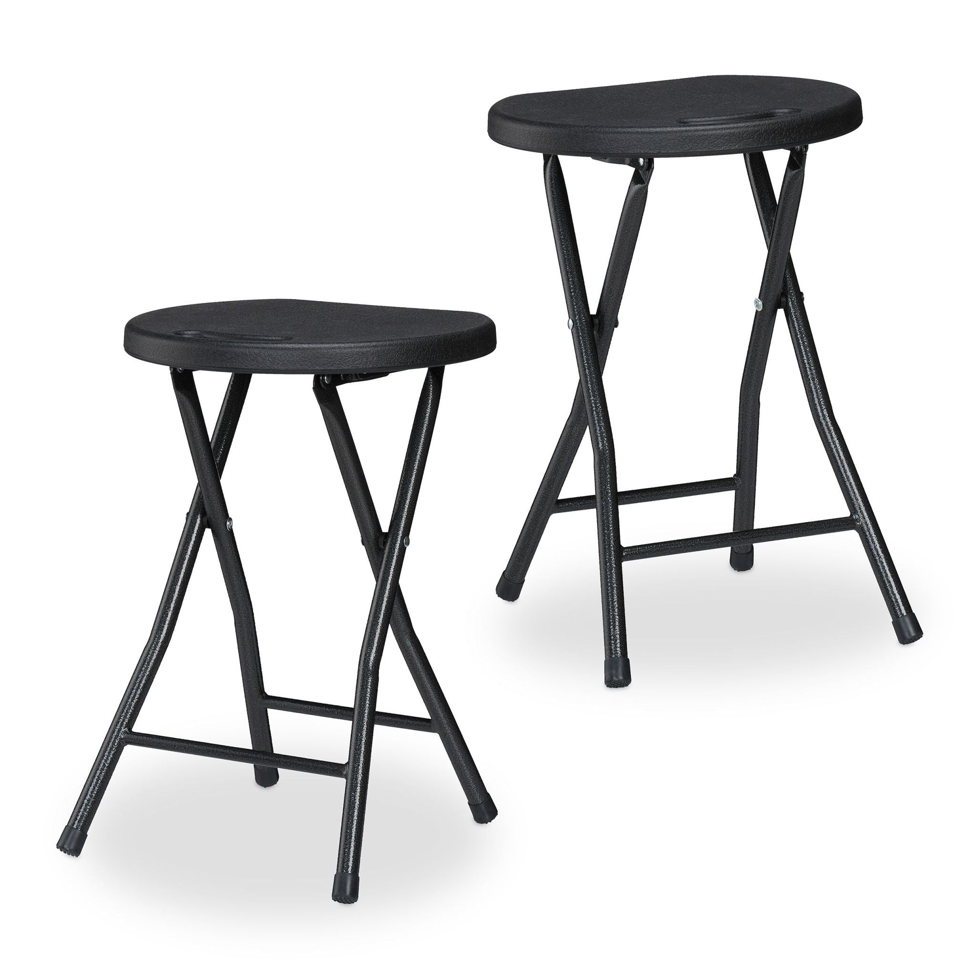 Klapphocker 2er-Set Schwarz von Relaxdays