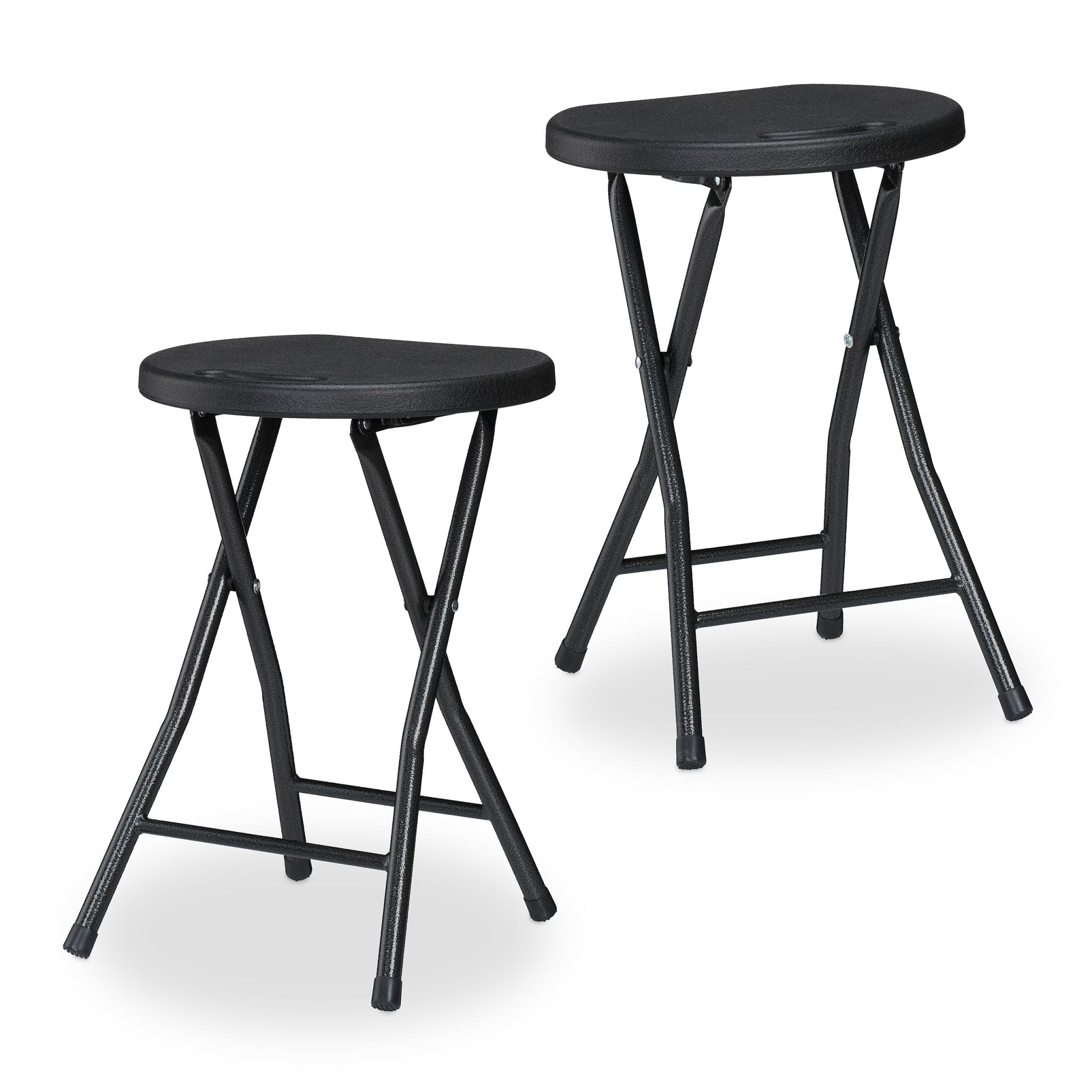 Klapphocker 2er-Set Schwarz von Relaxdays