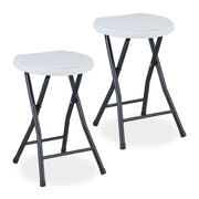 Klapphocker 2er-Set Weiss-Schwarz von Relaxdays