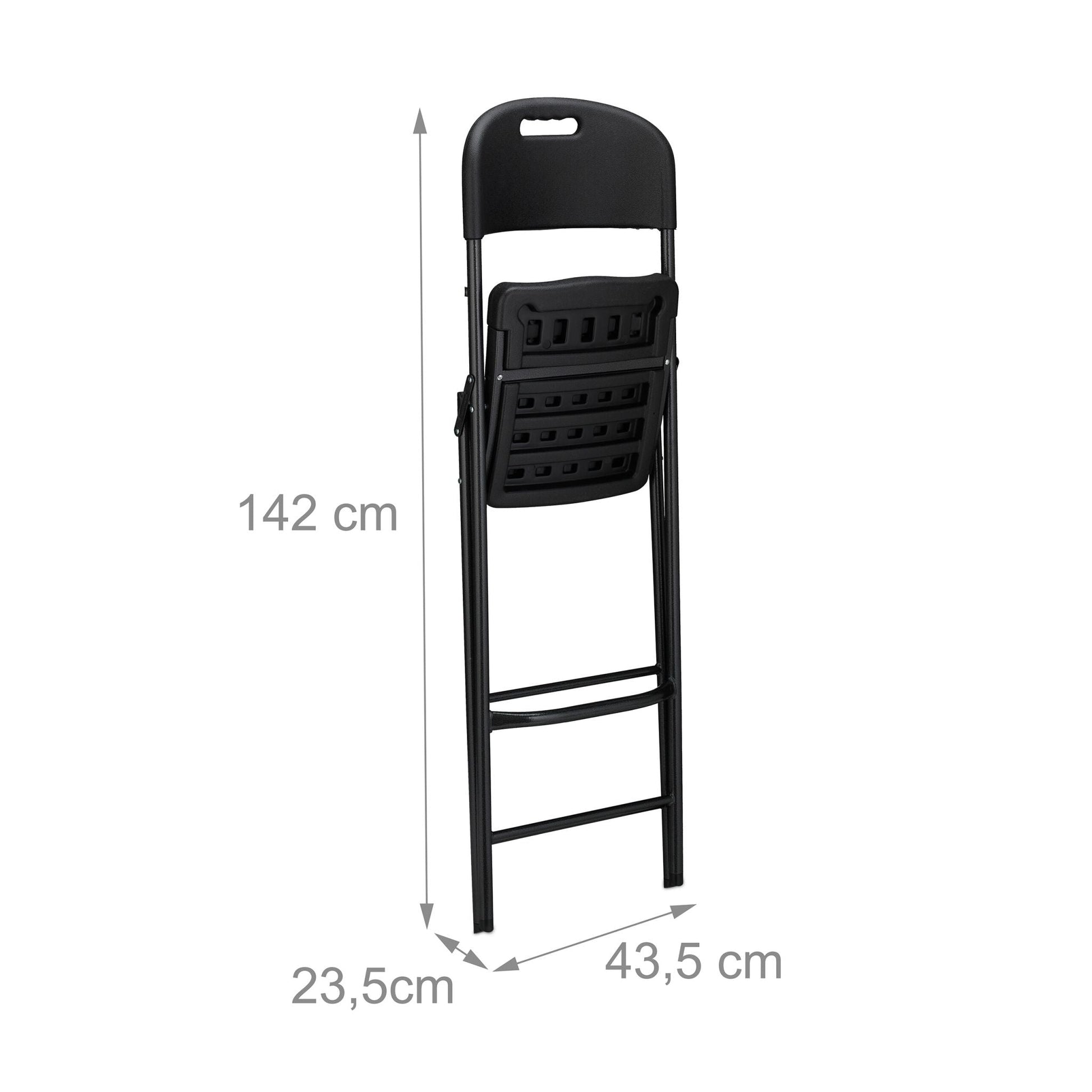 Klappbare Barhocker 2er-Set Schwarz von Relaxdays