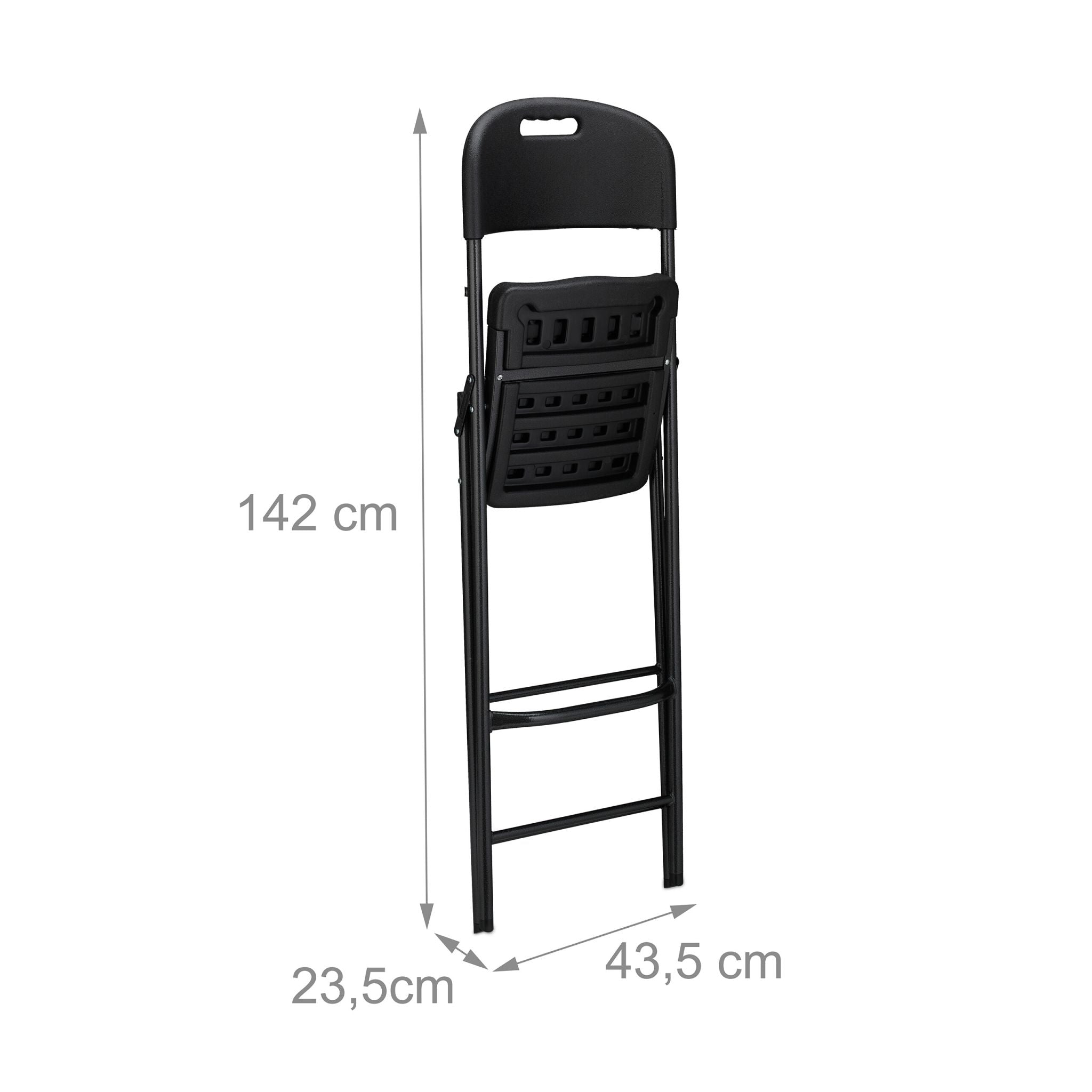 Klappbare Barhocker 2er-Set Schwarz von Relaxdays