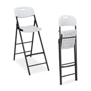 Klappbare Barhocker 2er-Set Weiss-Schwarz von Relaxdays