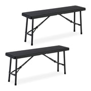 Bierbank 2er-Set Holzoptik Schwarz von Relaxdays