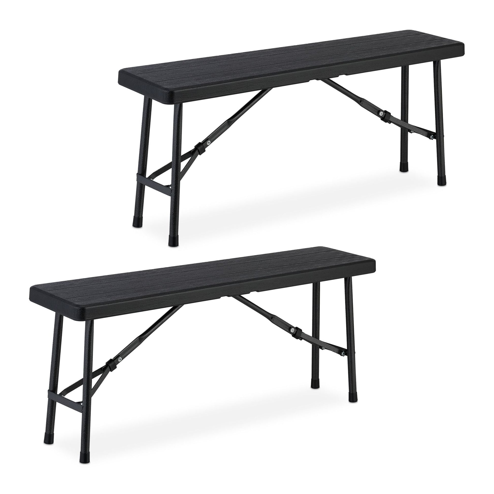 Bierbank 2er-Set Holzoptik Schwarz von Relaxdays