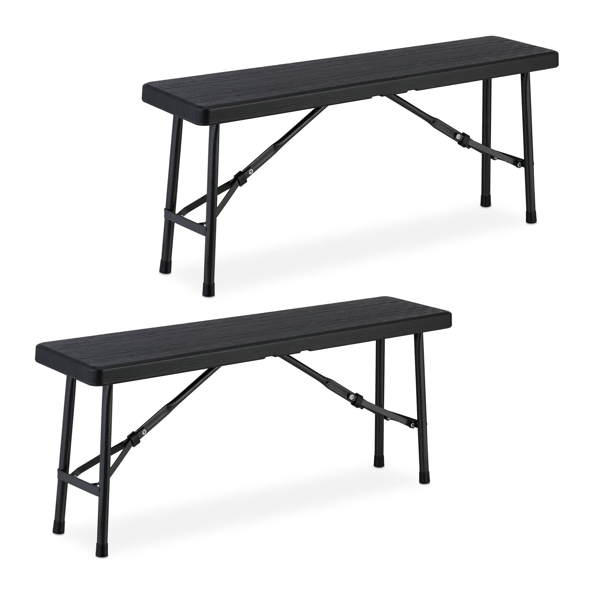 Bierbank 2er-Set Holzoptik Schwarz von Relaxdays