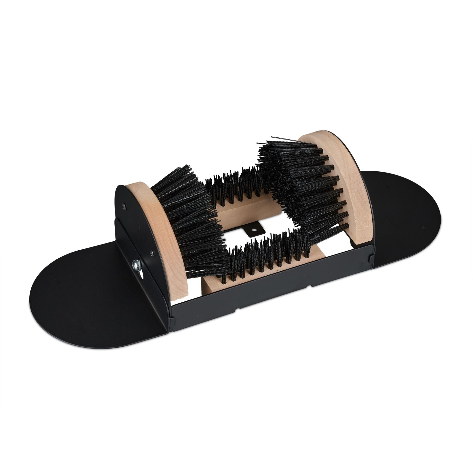 Schuhabstreifer mit Rundum-Bürsten Hellbraun-Schwarz von Relaxdays