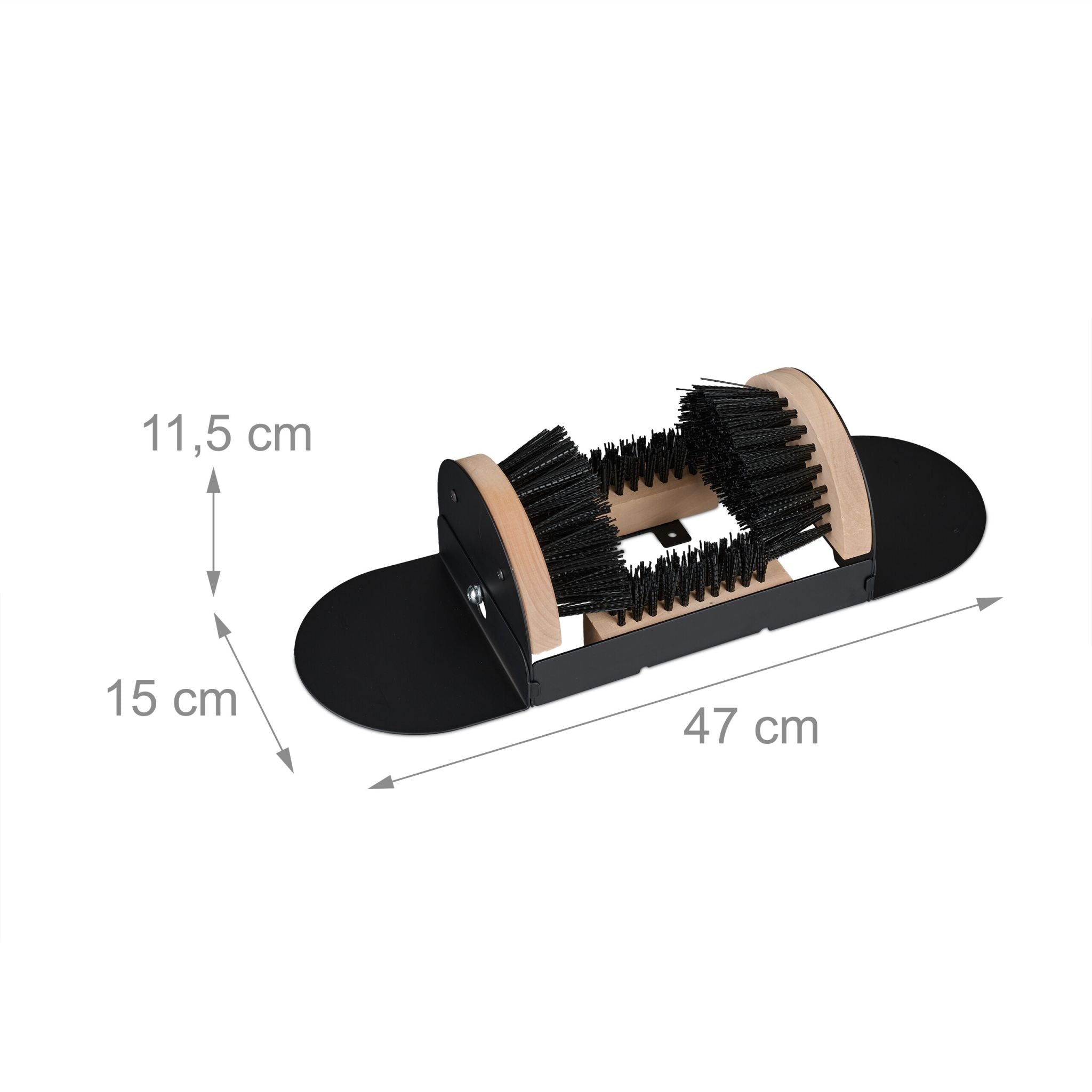 Schuhabstreifer mit Rundum-Bürsten Hellbraun-Schwarz von Relaxdays