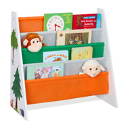 Bücherregal Kinder Waldtiere Weiss-Dunkelgrün-Orange von guteszeug.ch