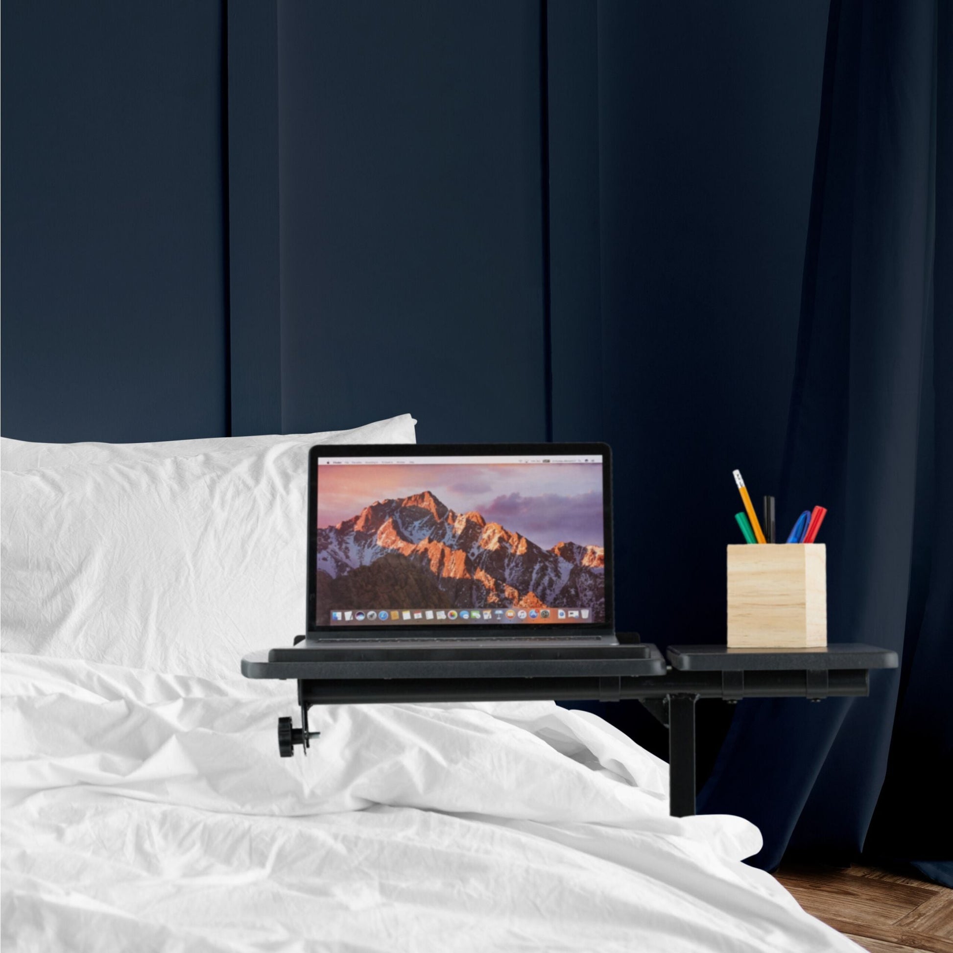 Laptoptisch höhenverstellbar mit Rollen Schwarz von Relaxdays
